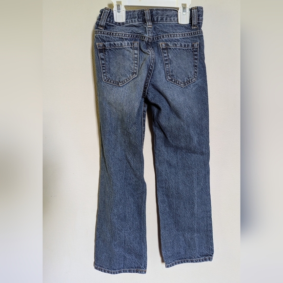 Old Navy 100% Cotton Bootcut Jeans Adjustable Waist Snap Close Boys Size 7 Slim - Picture 2 of 3